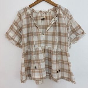 Pilcro by Anthropologie The Bette Babydoll Top Size Small